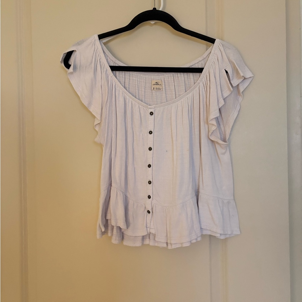 O'Neill White Off the Shoulder Blouse